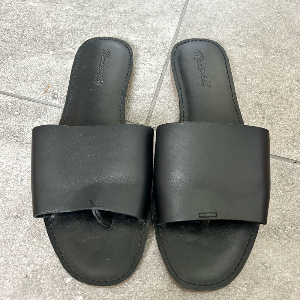 MADEWELL •  Boardwalk Leather Post Slide Sandal SZ 9